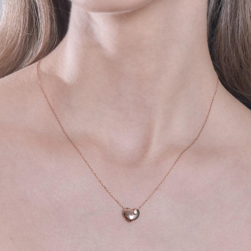 

ELLE Jewelry Heart Cubic Point Necklace ELBRNN180 Rose gold