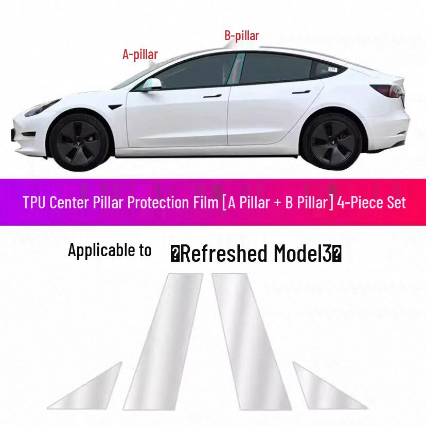 

Tesla Model Y/3 Facelift Center B-Pillar Scratch-Resistant Protective TPU Film
