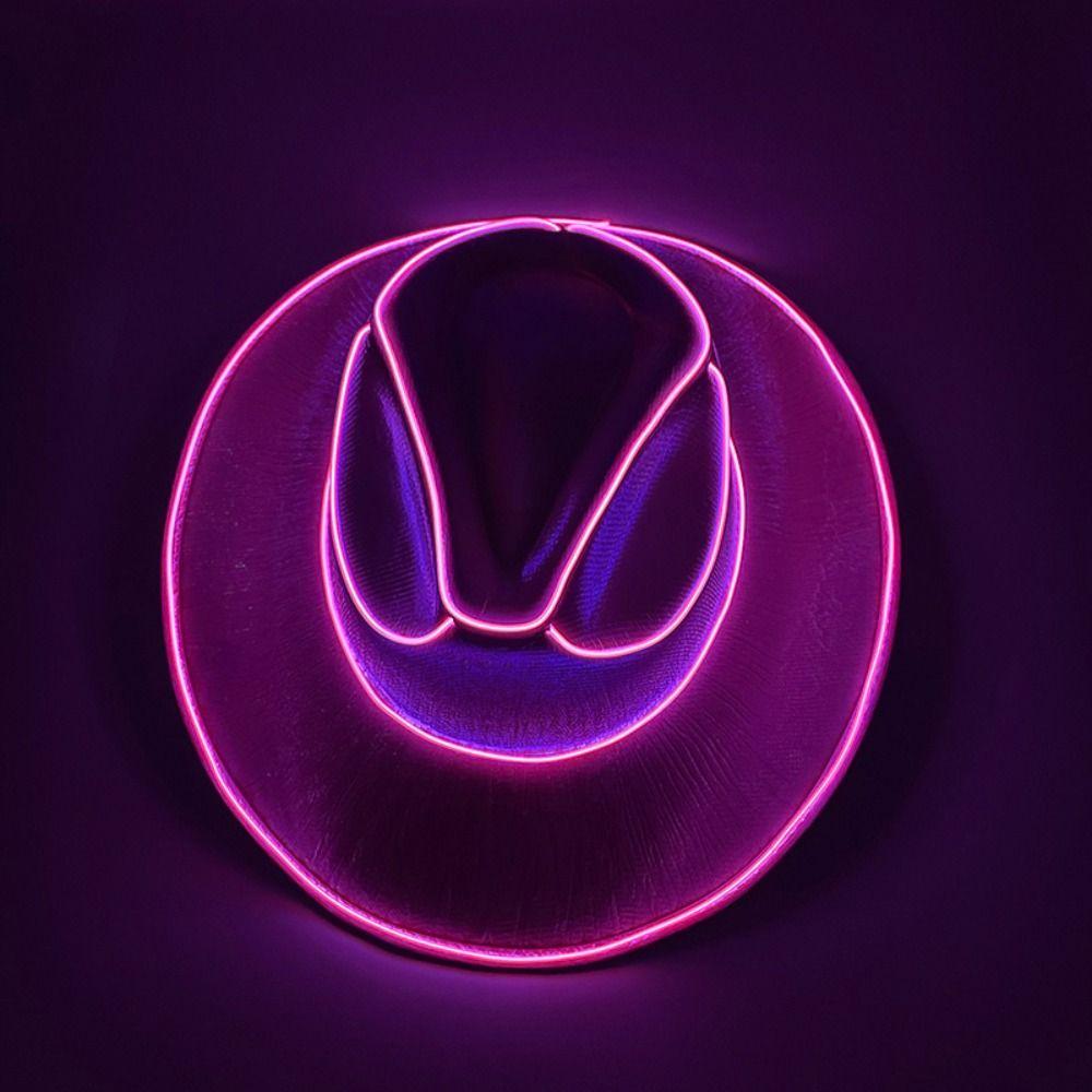 Cosplay Party Hats LED Luminous Cowboy Hat Colorful Western Cowboy Hat  Bachelorette Party