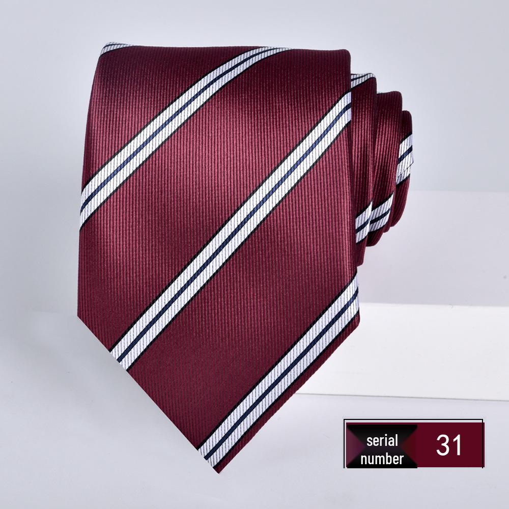 Wine Red Jacquard Tie for Men - Formal Business, Wedding, and Groom 8cm Executive Style