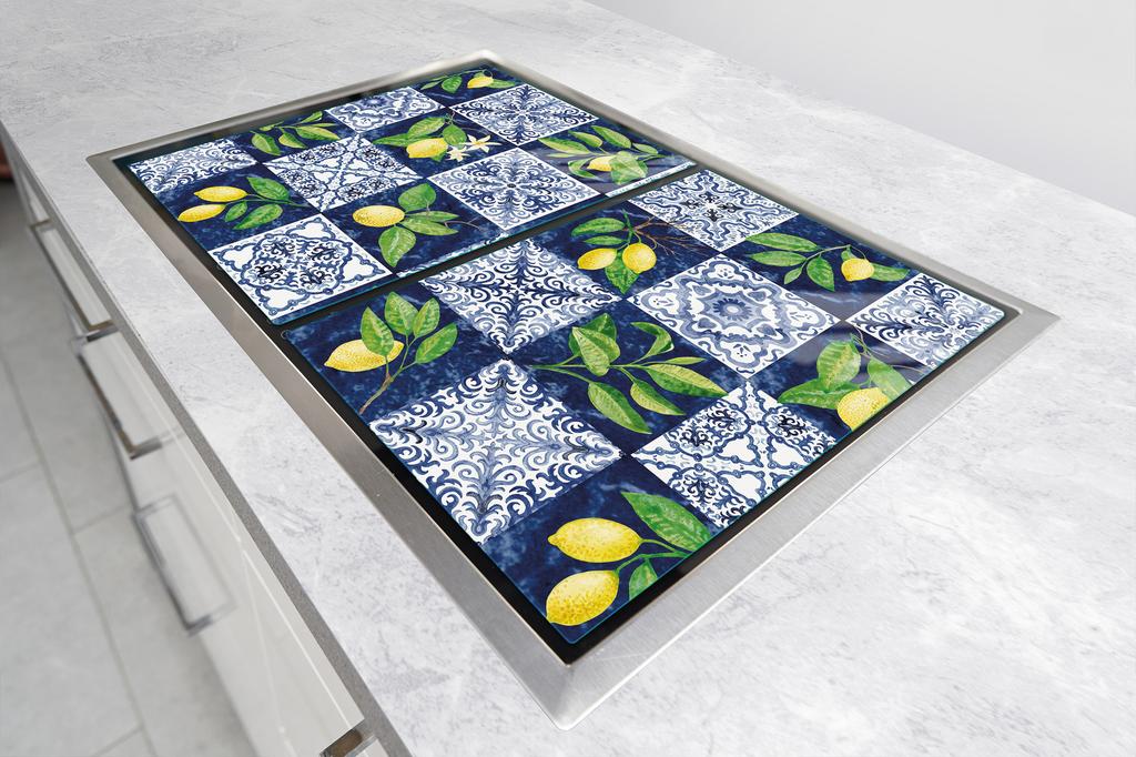 GLÄSERNE KOCHPLATTENSCHUTZPLATTE 2x35x52 MOSAIK