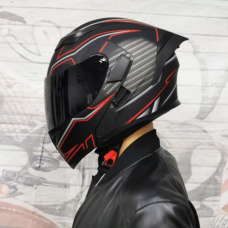JIEKAI Flip-Up Motorcycle Helmet Women Couples Dual Lens Full Face Scooter Riding ABS Material