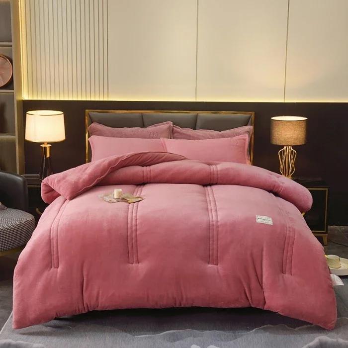 

Осень и зима 2025 года новинка двустороннее молочное шерстяное одеяло из овечьей шерсти теплое и утолщенное зимнее одеяло весенне-осеннее одеяло ядро одеяло 100x150cm 1.5kg