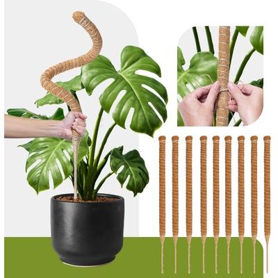 Palo muschiato pieghevole da 60-120 cm per piante Fibra di cocco Supporto per piante Monstera Fatto a mano Coco Arrampicata Accessori da giardino fai-da-te