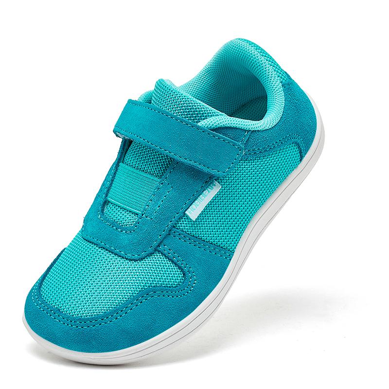 HOBIBEAR Wide Barefoot Shoes Boys Girls Artificial Leather Mesh Lightweight Breathable Sneakers Minimalist Zero Drop Shoes