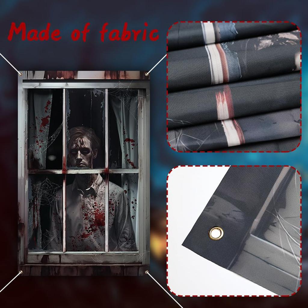 Halloween Decoration, Scary Curtain Silhouette, Decoration For, Walls, Interior And Exterior