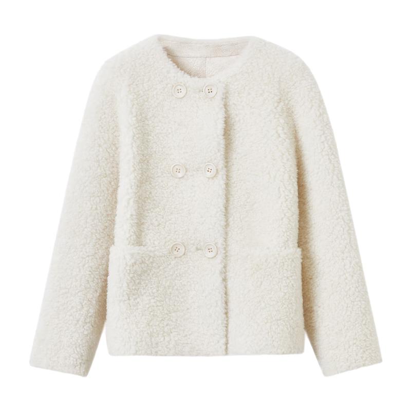 

Lanzi Women s Pure Wool Elegant Granular Fleece Coat L