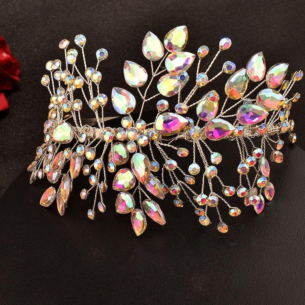 Handmade Bridal Headpiece Rhinestone Bridal Headband Elegant Hair Jewelry Wedding Day