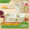 Jiwanggu 1200ml biologisch abbaubare Lunchboxen mit 3 Fächern (20 Sätze)