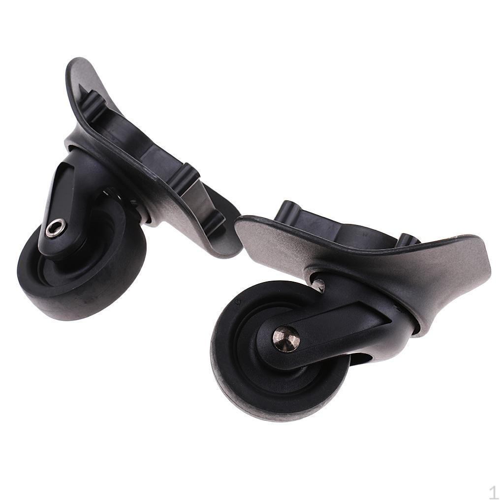 1 пара черных запасных багажных колес 9.5x5cm