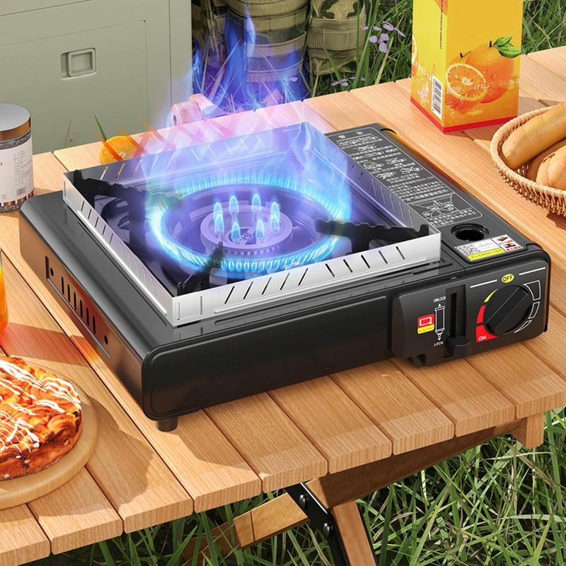 Windproof Backpacking Stove Stainless Steel Outdoor Burner Portable Camping Gas Tank Stove for Outdoor Camping Hiking Cooking