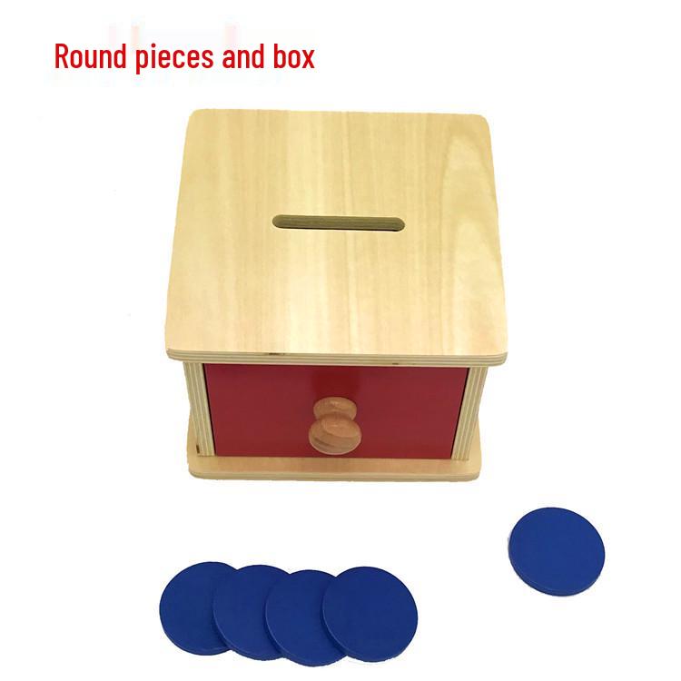 Montessori Infant & Toddler Triangular Prism Matching Box & Three-Color Ring Set - Early Education Teaching Aids.