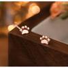 Charming Cat Paw Print Earrings for Women - S925 Sterling Silver, Simple Fresh Fashion Jewelry.