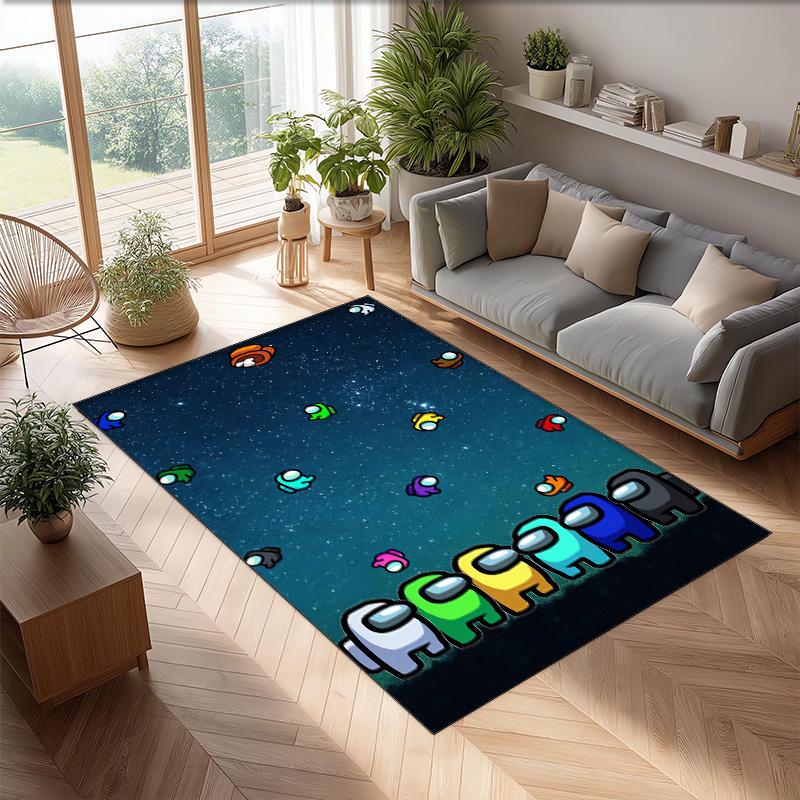 Among Us Crystal Velvet Rug, Soft Anti‑Slip Crystal Velvet Carpet for Living Room Bedroom Home Decor