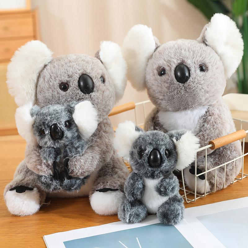 25cm Kawaii Penguin Koala Mother and Son Plush Toys Soft Stuffed Animals Pillow Koala&Penguin Baby Toy Cuddly Gifts Friends Kids