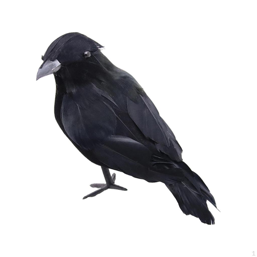 Halloween Bird Decor with Artificial Crows for Garden and Party