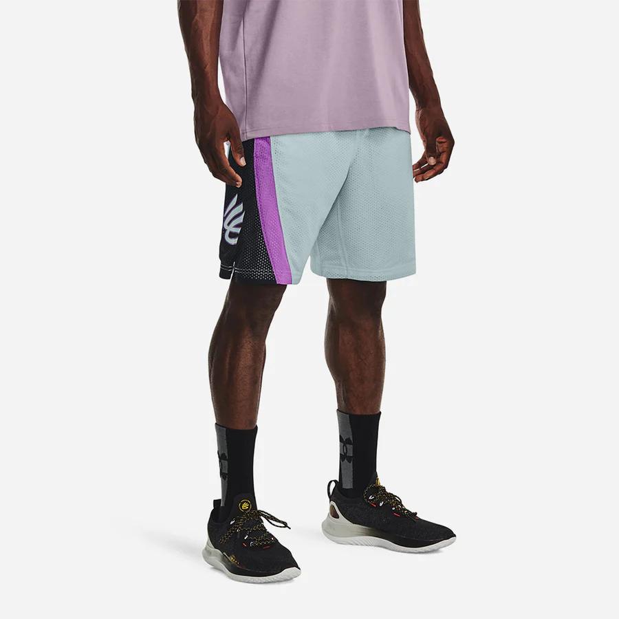 Under Armour Color Block Fleece Mid Rise Breathable Casual Shorts Men shorts Mint 1374303-469