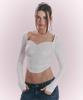 Peullijeunopallou Amanda Shirring Long Sleeve Top (White)