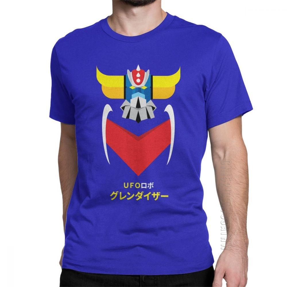 Grendizer Color And Japanese UFO Robot T Shirts For Men Designer Fun Tee Shirt O Neck Purified Cotton Clothing T Shirts