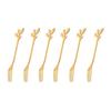 Creative Stainless Steel Leaf Shape Gold Flatware Fruit Fork Dinnerware Appetizer Snack Dessert Fork Kitchen Tableware 6Pcs