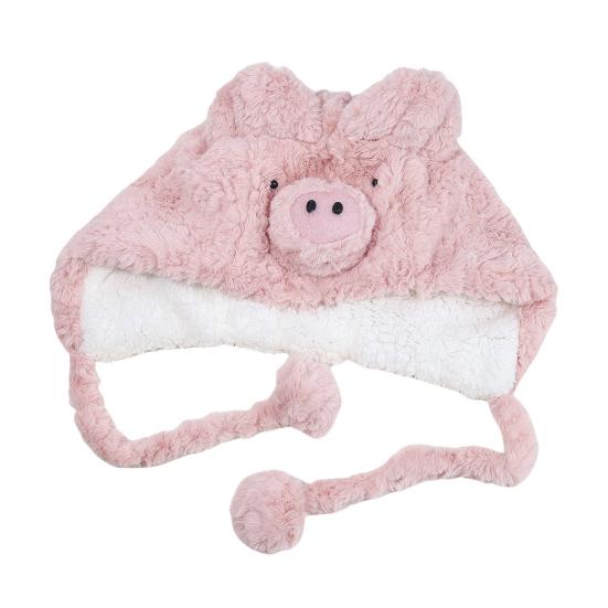 

Зимняя шапка мультяшной формы свиньи, мягкая плюшевая, с теплоизоляцией, осенне-зимняя, утолщенная, теплая, с защитой ушей, головной убор Little Pig