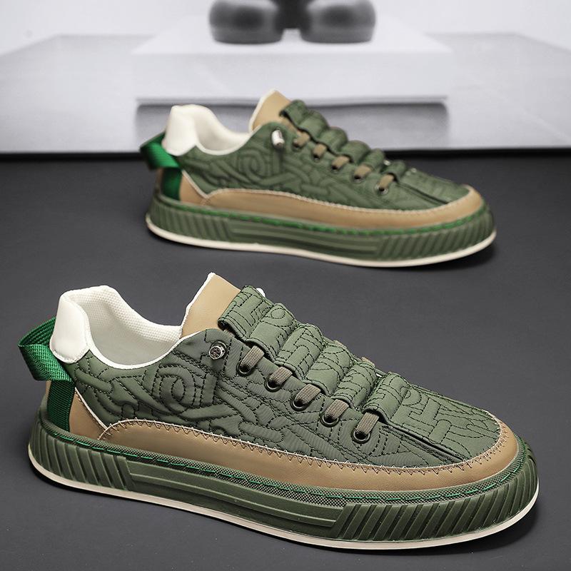 Модные мужские кроссовки из парусины на плоской подошве — фото 4