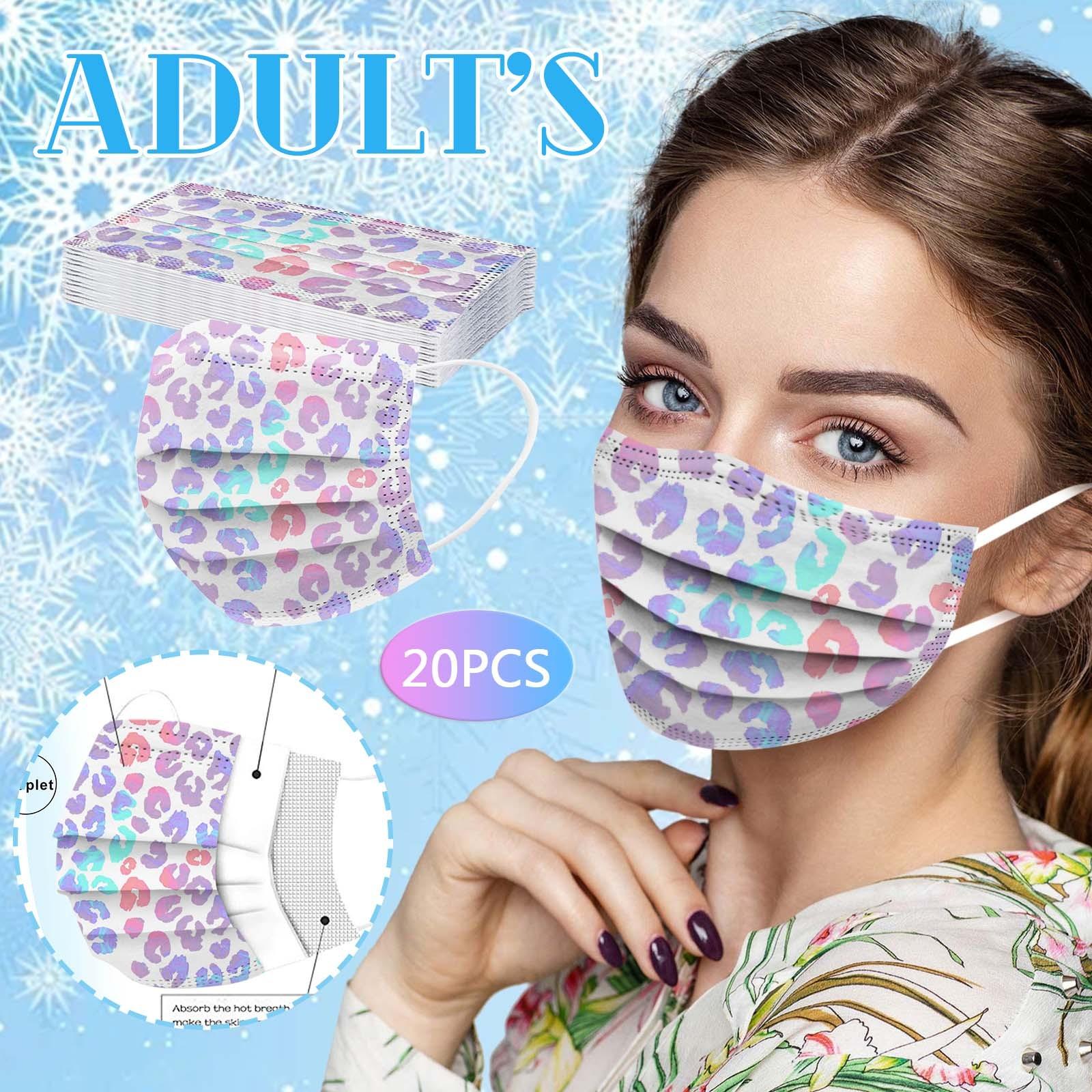 

Трехслойная одноразовая пыленепроницаемая защитная маска с леопардовым принтом для взрослых