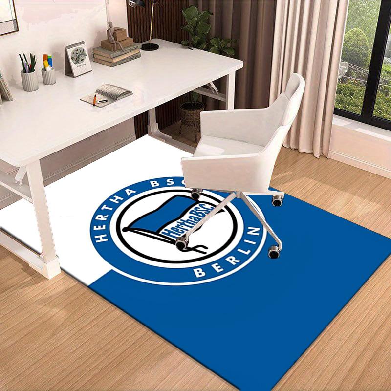 Tappeto Area con Stemma Hertha Bsc Berlin, Tappeto per Ufficio, Tappeto per Sedia, Tappeto Decorativo Salotto Camera da Letto, Tappetino Grande Formato Regali per Fan Regali di Natale