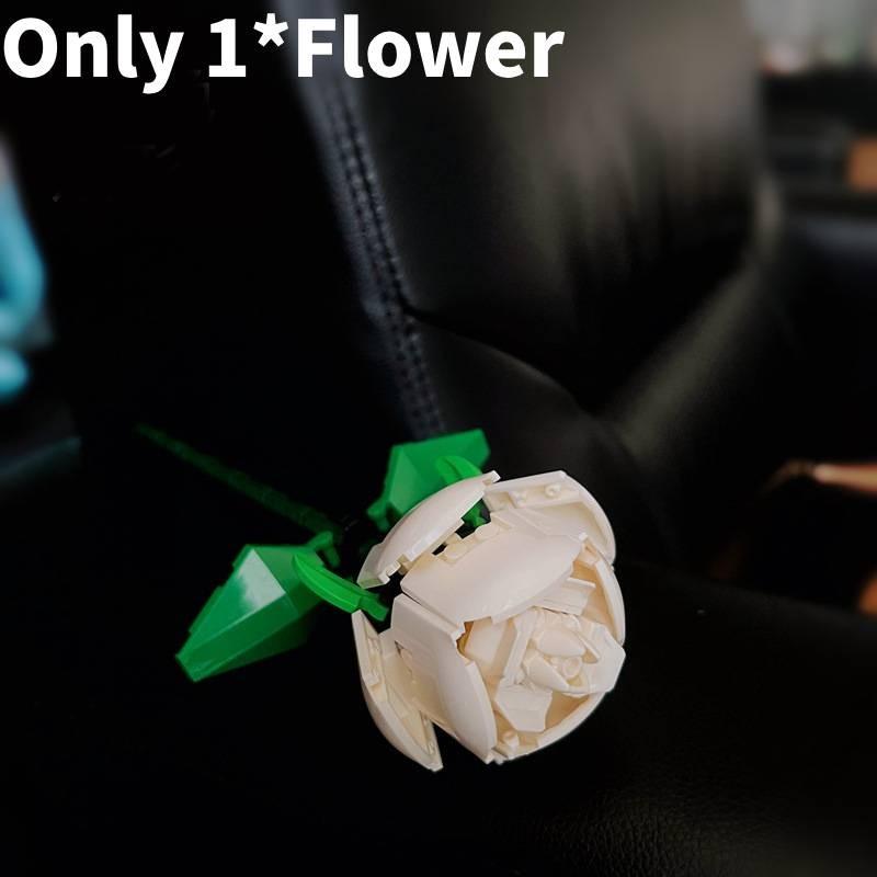 

Rose Tulip Sunflowers Diy Flower Building Block Decorations Assembling Toy Gift White Rose