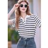 Betu Women's Striped Short Sleeve Polo T-Shirt