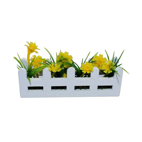

Miniature Raised Garden Bed Figurine Mini Flower Fence Planter Box Model 46034 Scale жёлтый