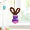 Button Easter Bunny Craft Button Bunny with Twisting Stick Hanging Ornament Kit DIY Ears for Easters