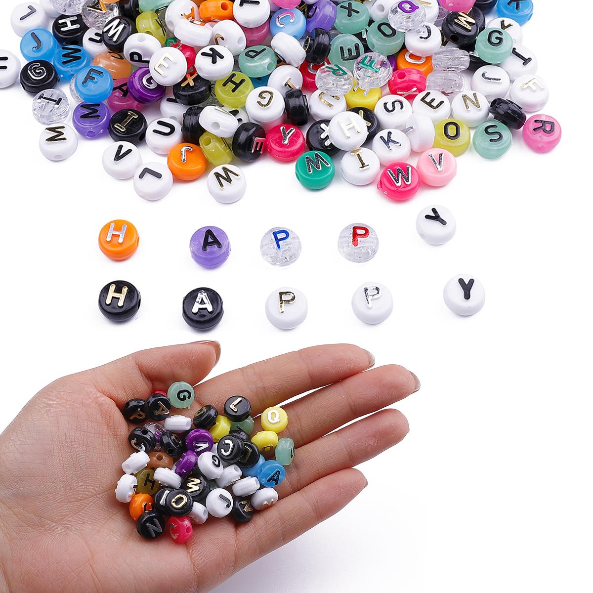 Акриловые плоские бусины с буквами 10x6 мм — фото 4