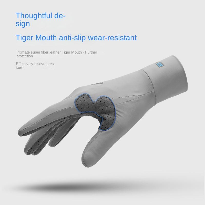 Guantes de Pesca de Verano UPF50+ para Hombres Mujeres Guantes de Ciclismo Pantalla Táctil Antideslizantes Deportivos Protector Solar Transpirables Guantes de Seda Helada