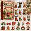 Christmas Countdown Calendar Animal Advent 2026, 2D Box with Kids Party Favors Acrylic Dog Pendants, Festive Tree Hanging Decor, Holiday Gift