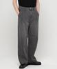 Chambros Double-Pleat Trendy Wide Denim Pants [Dark Gray]