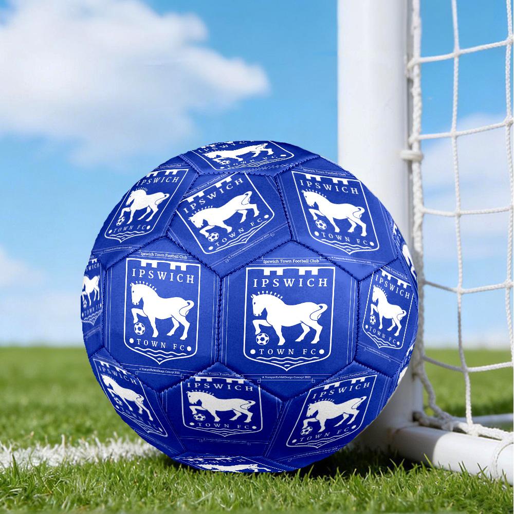 Town Football Club Crest Printed Size 5 Soccer Balls, High-Quality, Anti-Slip, Protective Football, A Unique Gift , Birthdays, Christmas Gifts