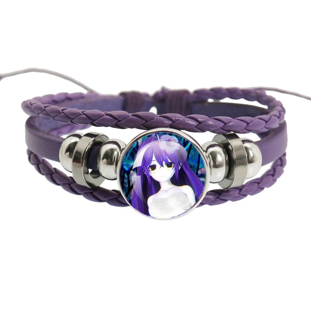 Sewerslvt Schizofrenia Dnb Cover Album Cartoon Creative Button Rope Button Purple Leather Bracelet Jewelry Charm Fans Gift