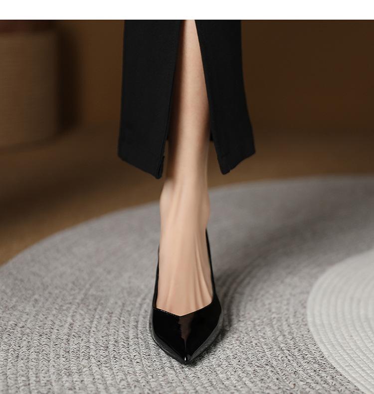 Décolleté Slingback a Punta in Vernice - Stile Coreano, Taglia 35-43, per il Pendolarismo Quotidiano