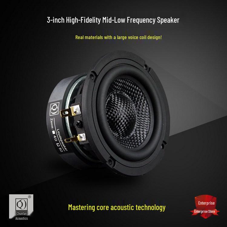 

3-Inch High-Power Mid-Bass Speaker with Glass Fiber Cone, Large Voice Coil, Long Excursion, and Deep Bass. 8 Ohms Single