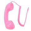 Retro Phone Handset Multifunction Radiation Proof Handheld Cell Phone Receiver for Mobile Phones Computers Pink
