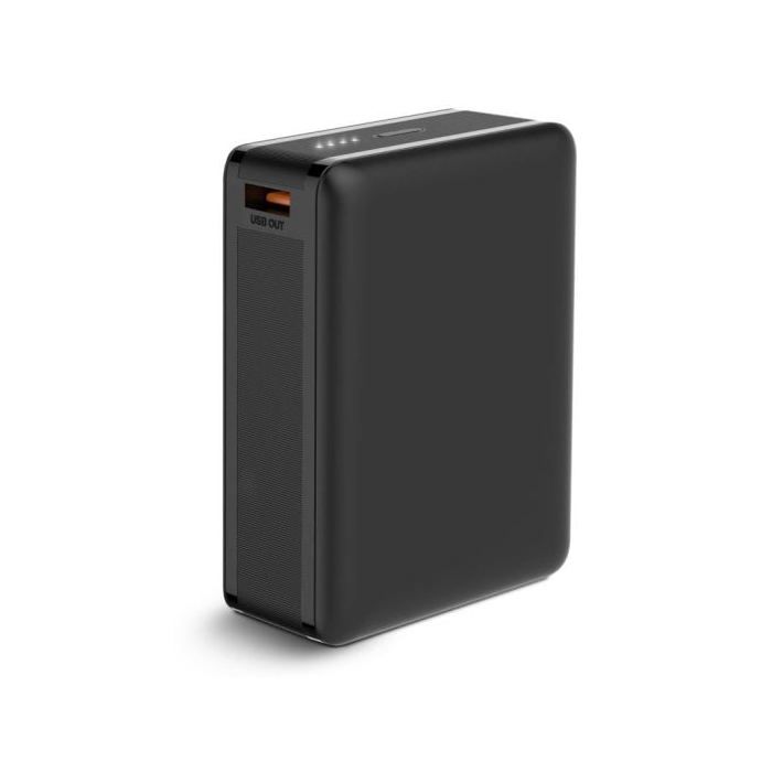 Powerbank ksix mini lithium polymère 10 000 mah 10 w câble usb-a vers usb-c inclus charge simultanée noir (nano, 20 000 mah)
