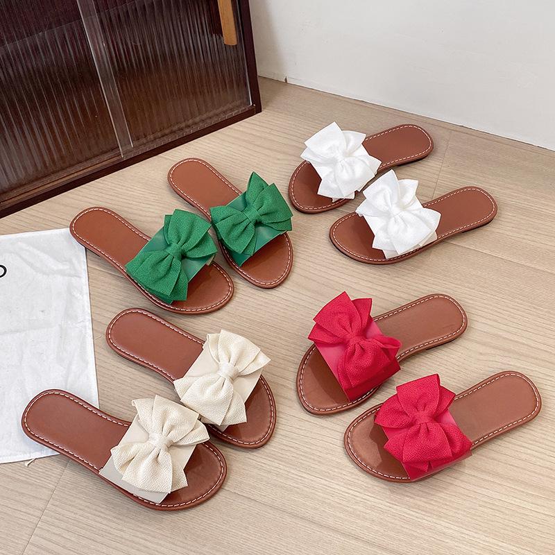 Women's Plus Size Round Toe Slippers - 2025 Fashion Butterfly Flower Sandals, Comfortable and Casual.