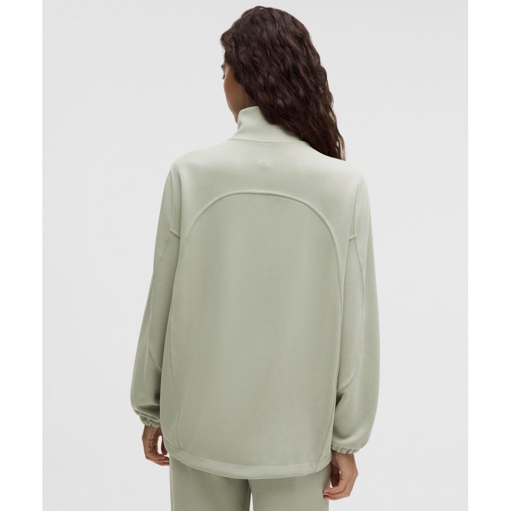 Lululemon Softstreme Half Zip  Long Fog Green
