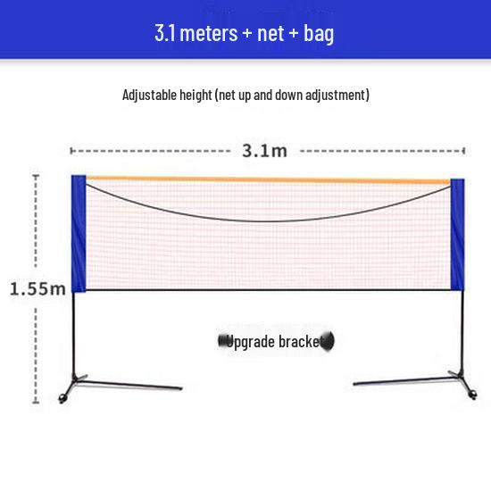 Portable Foldable Badminton Net Stand for Indoor/Outdoor Use