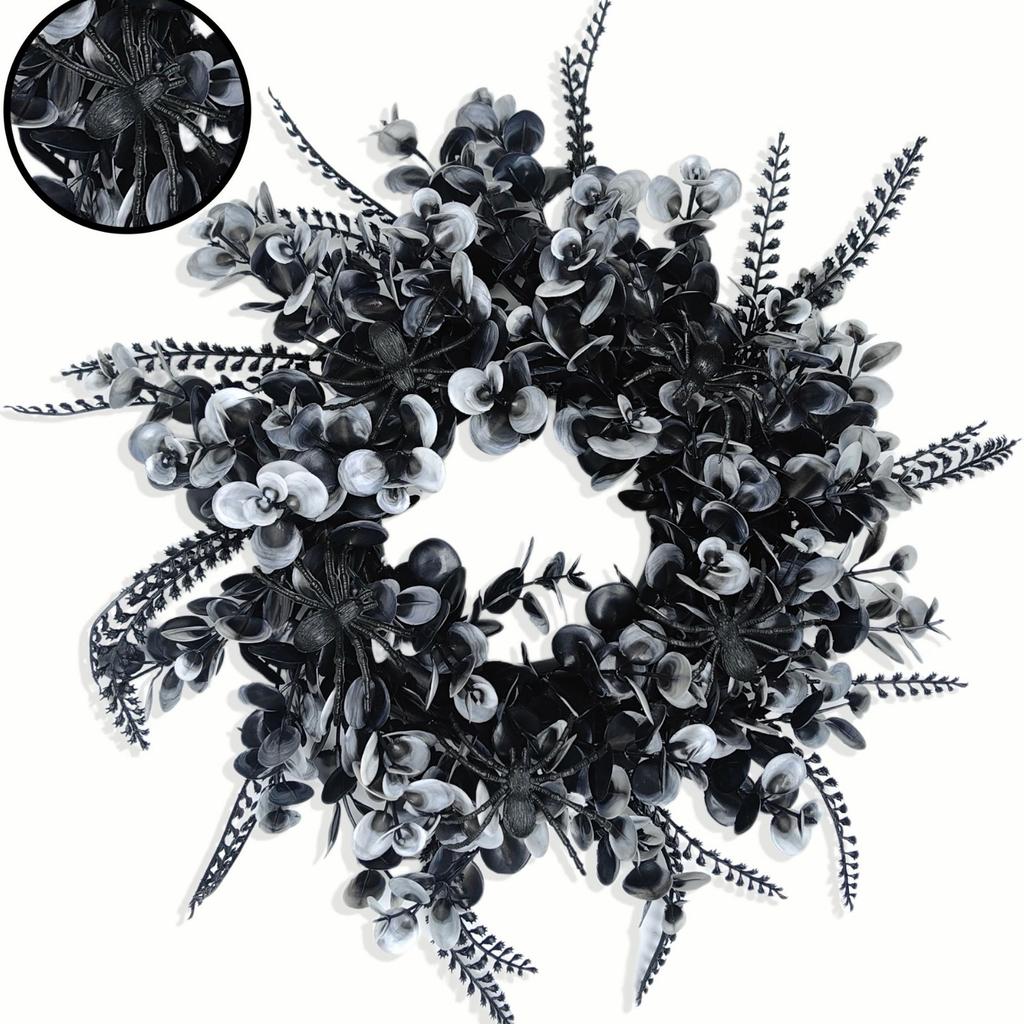 1pc Realistic Artificial Dead Branch Wreath with Simulation Pumpkin Vine & Branches - Plastic Door Hanging Decoration Suitable