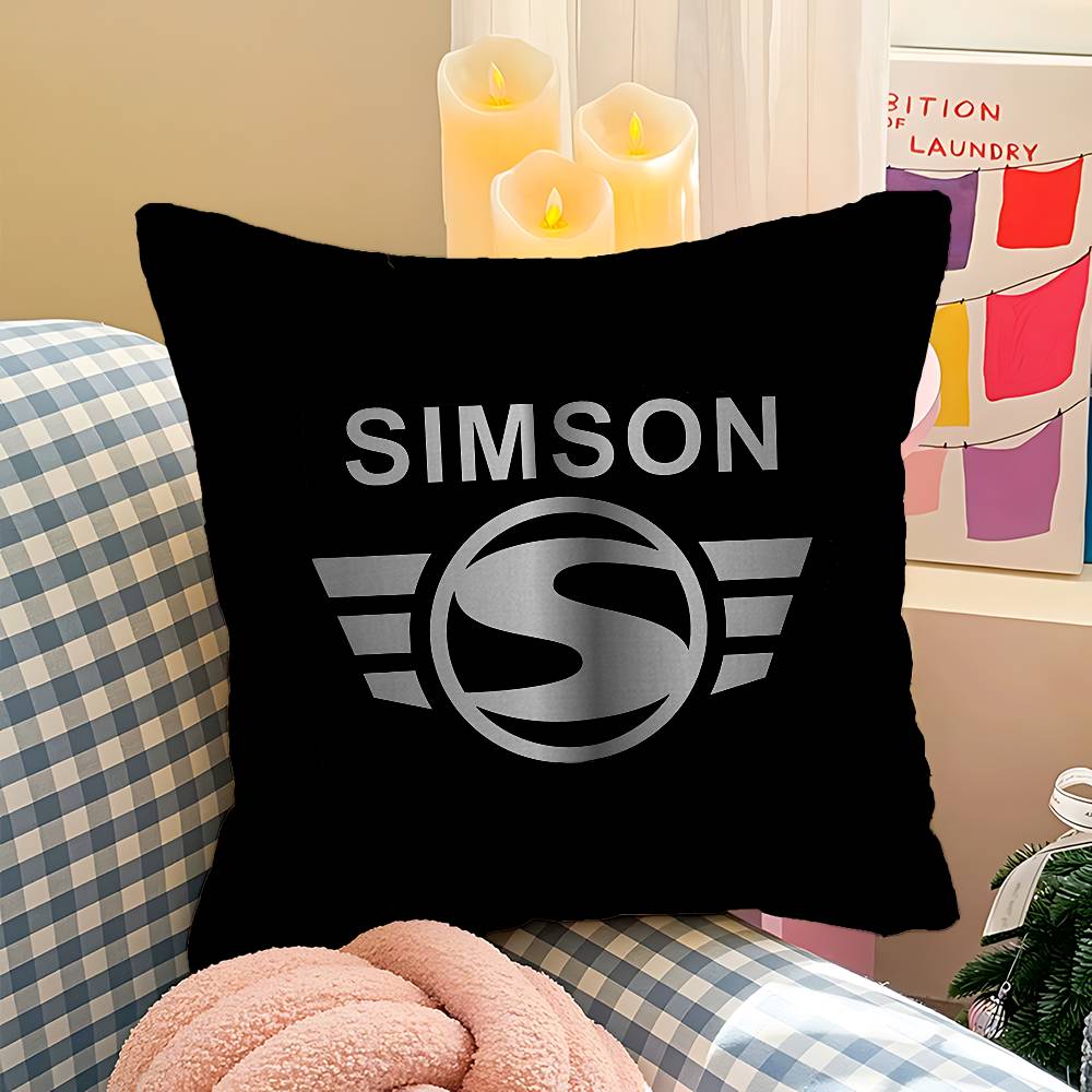S-Simsons Logo Kissenbezug Kissenhülle Polsterung Sofa Wurfkissen Heimdekoration Kissenbezug