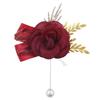 Wedding Corsage Realistic Rose Flower Boutonniere For Bride Groom Fade Resistant Chest Flower Brooch for Wedding Party AXYD