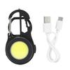 COB Keychain Flashlight 4 Levels Brightness Type C Fast Charging Magnet Back Portable Pocket Flashlight for Outdoor Home