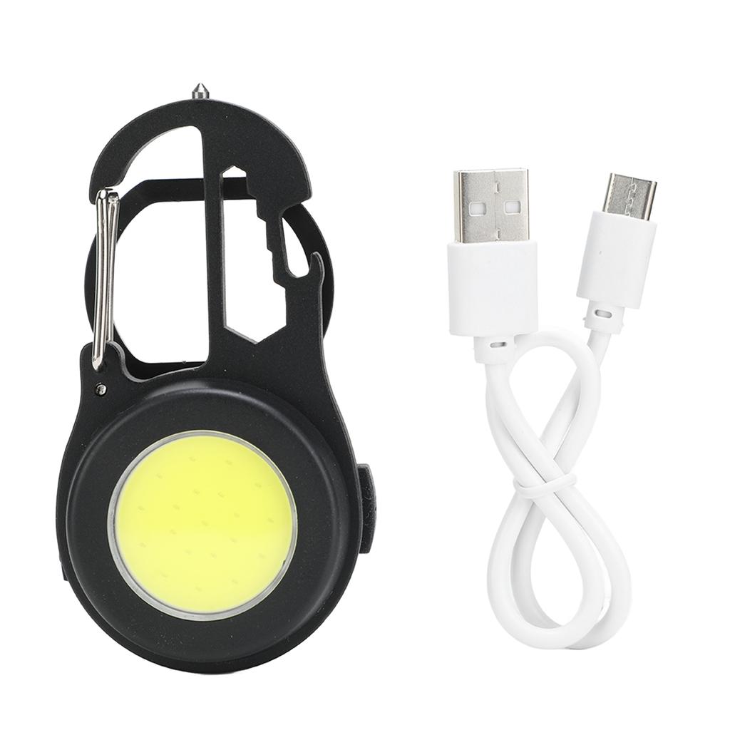 COB Keychain Flashlight 4 Levels Brightness Type C Fast Charging Magnet Back Portable Pocket Flashlight for Outdoor Home